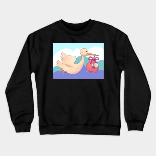 Autumn Stork is bringing the baby to you Crewneck Sweatshirt